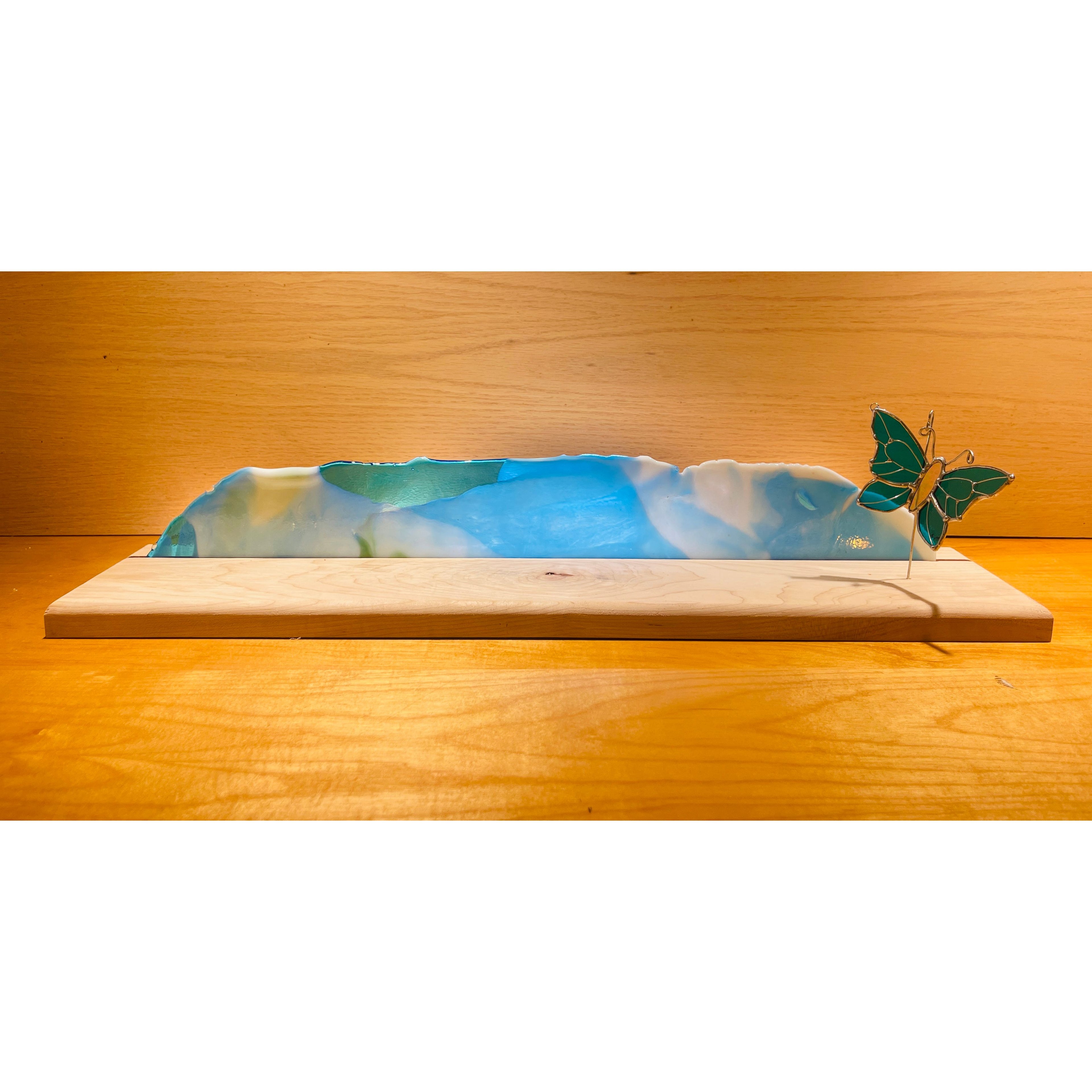 Time To Go (butterfly on maple wood)