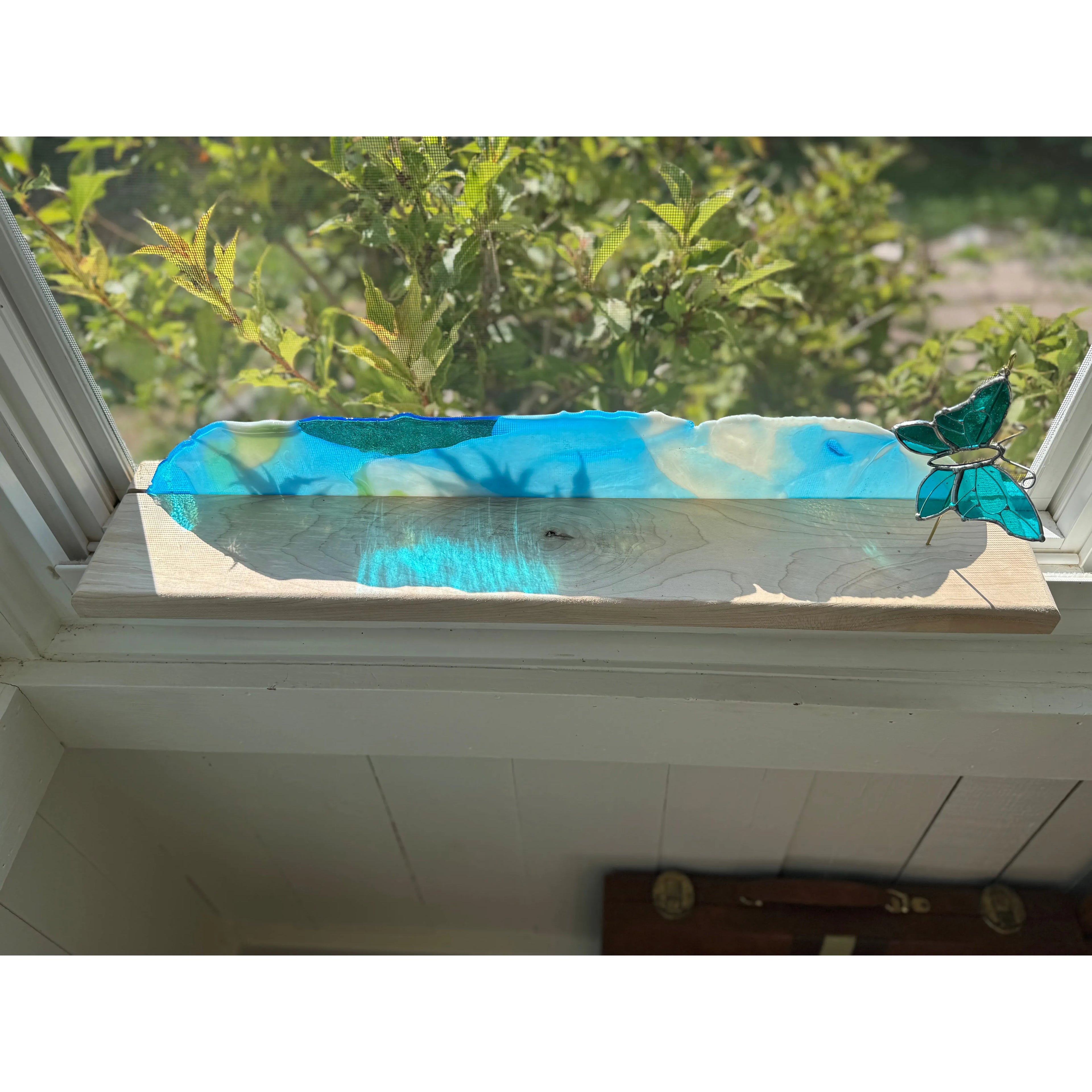 Time To Go (butterfly on maple wood)