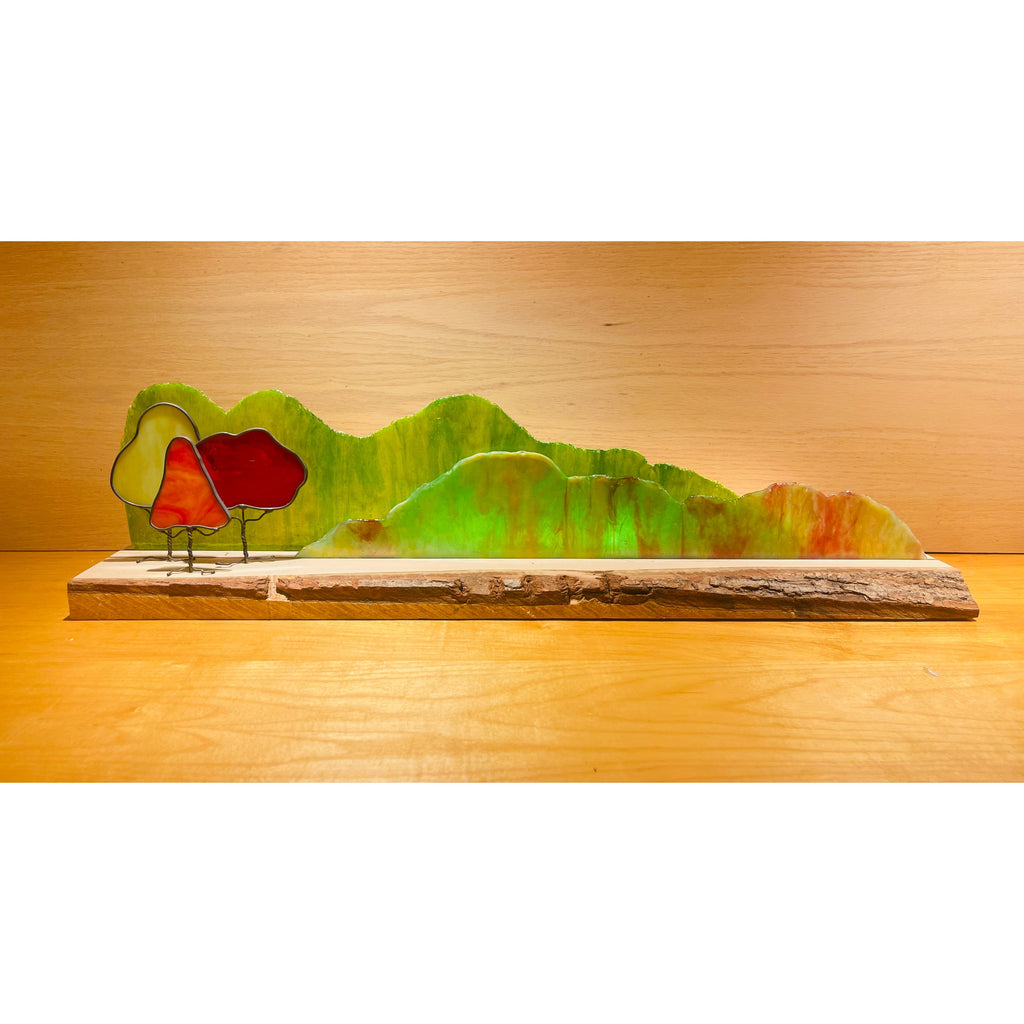 Fall Foliage on Ambrosia Maple With Live Edge Bark